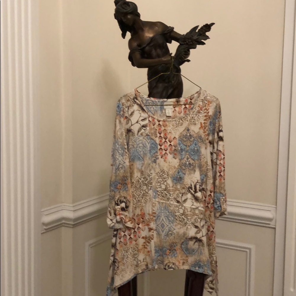 ABSTRACT FLORAL PRINT TUNIC- by Chico’s